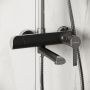 Душевая стойка Grossman Alba 500.K35.06.100/210 с верхним душем,ручной лейкой и смесителем,хром с черным,1 место