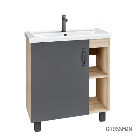 Тумба напольная Grossman ФЛАЙ-70 см дуб сонома/серая