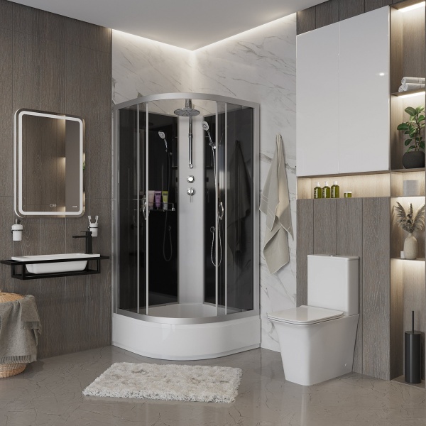 Душевая кабина Niagara NG 3501-14BKT Без крыши с тропическим душем