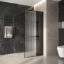 Душевая перегородка Niagara Nova NG-481-10FBLACK (100х200) черный матовый,стекло рифленое/тонированное,1 место