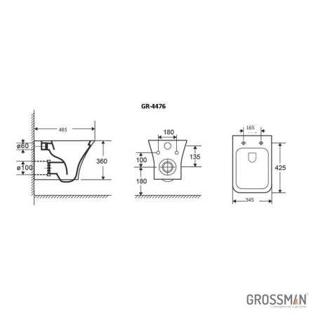 Унитаз подвесной Grossman GR-4476S