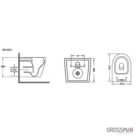 Унитаз подвесной Grossman GR-4411BS черный