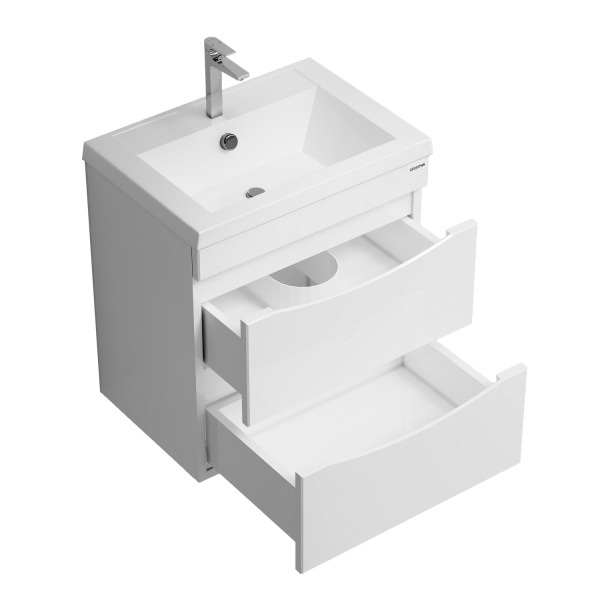 Тумба подвесная "ВИСТА-50 см" с 2-я ящ. белый глянец (ум. Alice-50)