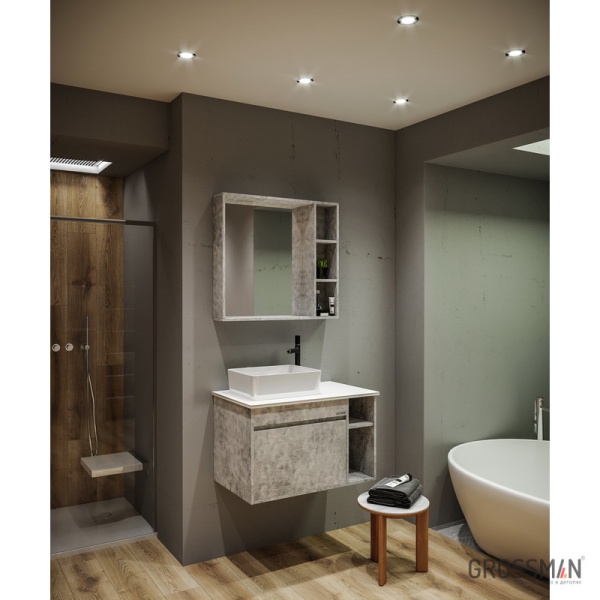 Зеркало Grossman ФАЛЬКОН-80 см бетон