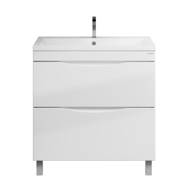 Тумба напольная "ВИСТА-80 см" с 2-я ящ. белый глянец (ум. Alice-80)