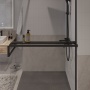 Душевая перегородка Niagara Nova NG-670-12ВLACK (120х195) черный матовый,стекло прозрачное,с полкой,1 место