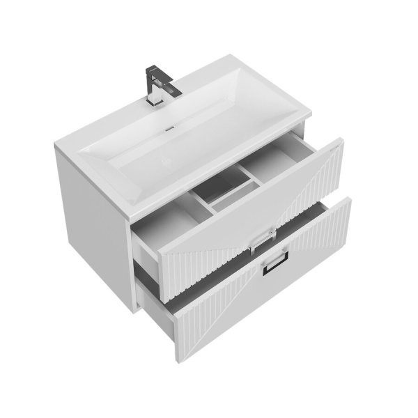 Тумба подвесная "ЛУКСОР-60 см" с 2-я ящ. белая матовая (ум. Блисс-60 см.)