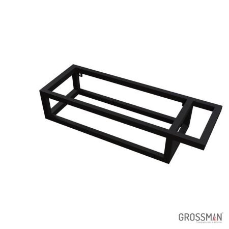 Консоль подвесная Grossman МЕТРИС-50 см черная с правым полотенцедержателем