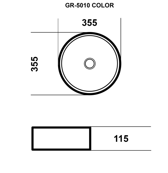 Раковина Grossman 35,5х11,5 GR-5010GBR