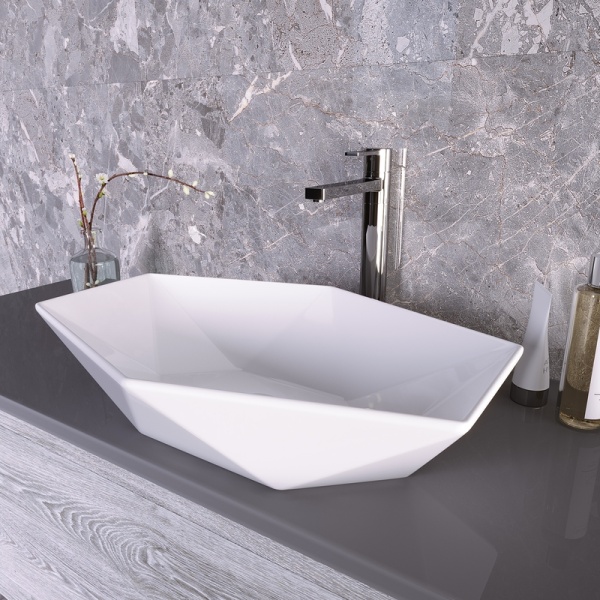 Раковина Grossman Diamond GR-3030 (600х415х130) белая,1 место