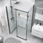 Боковая стенка Grossman Pragma 200.K33.03.100.21.00 (100х195) черный матовый,стекло прозрачное, 1 место