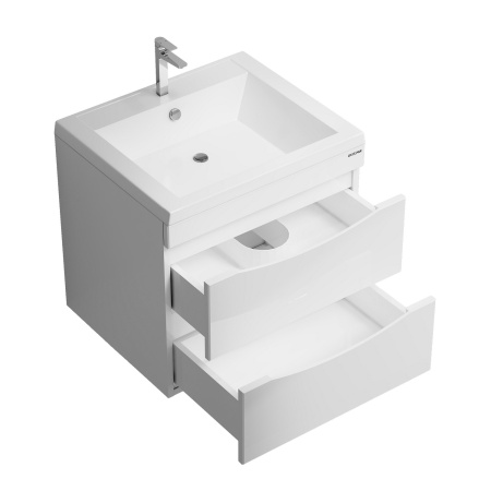 Тумба подвесная "ВИСТА-58 см" с 2-я ящ. белый глянец (ум. Alice-58)