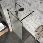 Душевая перегородка Niagara Nova NG-781-12BLACK (120х200) черный матовый,стекло эффект битого стекла,1 место