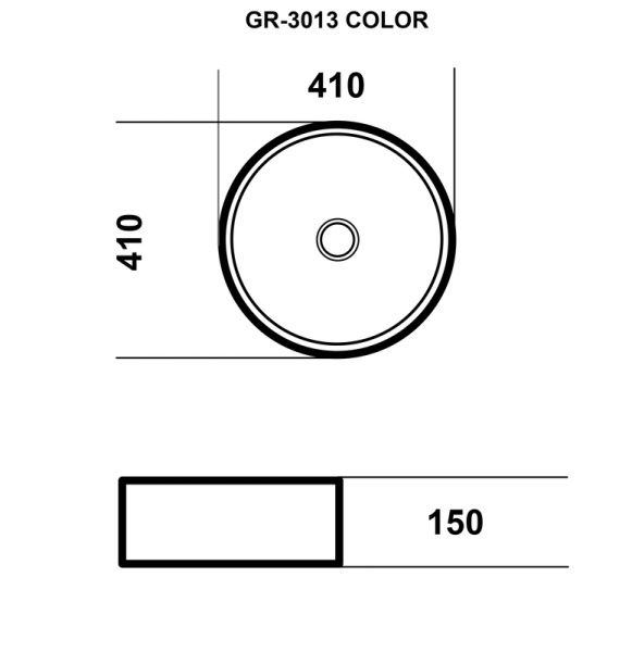Раковина Grossman GR-3013BM (410х410х150) черная матовая,1 место