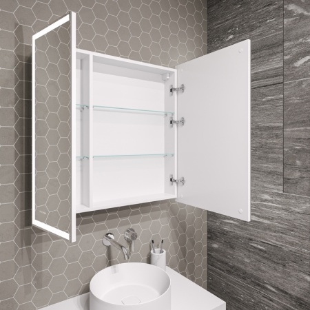 Шкаф-зеркало "МЕРКАДО-80 см" Пр. с LED подсветкой