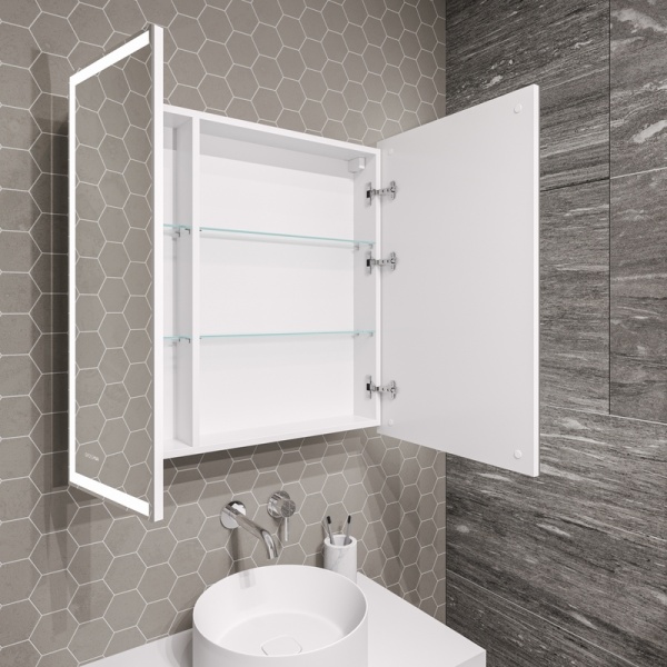 Шкаф-зеркало "МЕРКАДО-80 см" Пр. с LED подсветкой