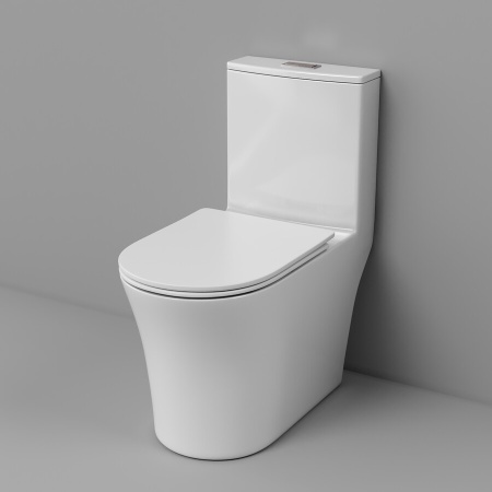 Унитаз напольный Grossman Thin Rim GR-5607SQ (656х370х796) тонкий ободок,белый с тонкой крышкой,микролифт,смыв торнадо,1 место