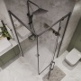 Душевое ограждение Niagara Nova NG-6831-34ВLACK (90х90х195) квадрат,черный матовый,двери распашные,стекло прозрачное,1 место