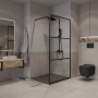 Душевая перегородка Niagara Nova NG-688-12BLACK (120х195) черный матовый,стекло прозрачное,1 место
