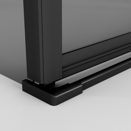 Душевое ограждение Niagara Nova NG-2832-34BLACK (100х100х195) квадрат,черный матовый,дверь распашная,стекло тонированное,1 место
