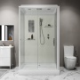 Душевая кабина Niagara Standart ST120/90/15Q (120х90х215) прямоугольник,поддон 15см,распашная,проф.белый,3 места