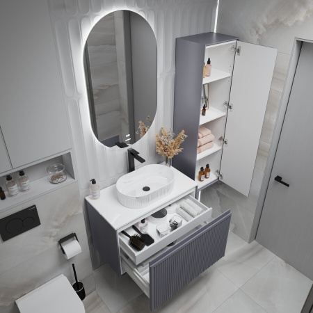 Пенал подвесной "КРИСТАЛЛ-35 см" универсальный графит матовый