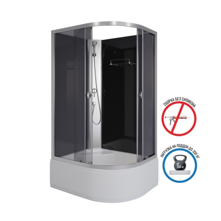 Душевая кабина Niagara Eco E110/80/40L/TN/BK (110х80х195) высокий поддон(40см),стекло черное,4 места