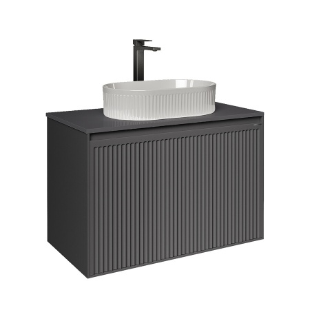 Столешница "КРИСТАЛЛ-80 см" графит глянц. (искусственный камень)