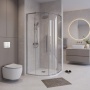 Душевое ограждение Niagara Nova NG-6626-34 (90х90х195) четверть круга,хром,двери раздвижные,стекло прозрачное,1 место
