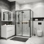 Душевое ограждение Grossman Cosmo 100.K33.02.120.21.00-200.K33.02.100.21.00 (120х100х195) раздвижная,черный матовый,стекло прозрачное,2 места
