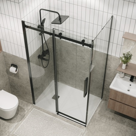 Душевое ограждение Grossman Classic 100.K33.04.110.42.00-200.K33.04.80.42.00 (110х80х195) раздвижная,графит сатин,стекло прозрачное,2 места