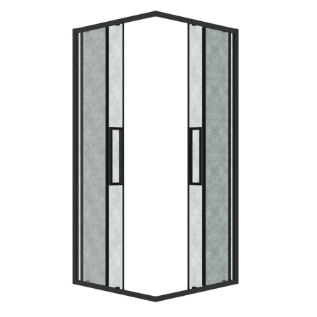 Душевое ограждение Grossman Cosmo 300.K33.02.8080.21.02 (80х80х195) квадрат,раздвижная,черный матовый,стекло шиншилла, 1 место