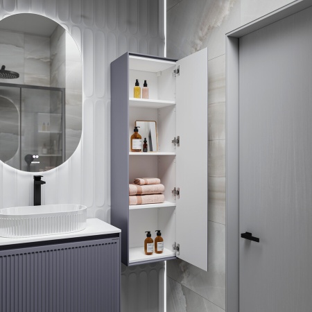 Пенал подвесной "КРИСТАЛЛ-35 см" универсальный графит матовый