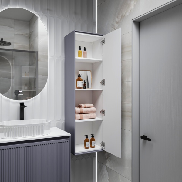 Пенал подвесной "КРИСТАЛЛ-35 см" универсальный графит матовый