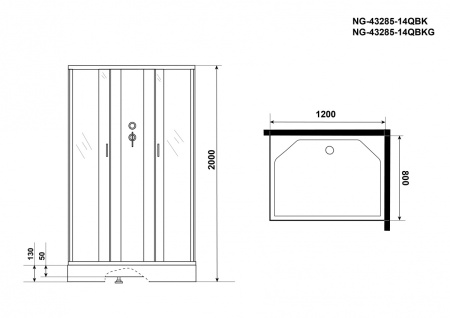 Душевая кабина Niagara NG 43285-14QBKG Без крыши
