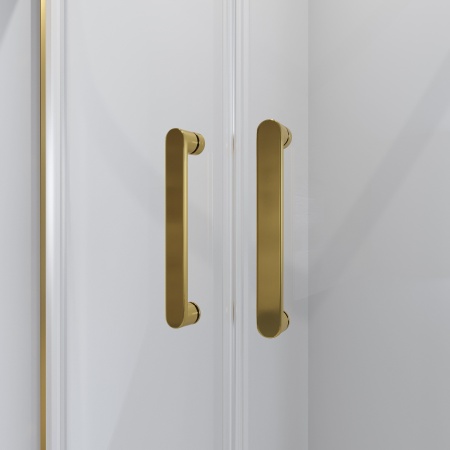 Душевое ограждение Niagara Nova NG-6407-08 GOLD 100x100x190 полукруг, двери раздвижные