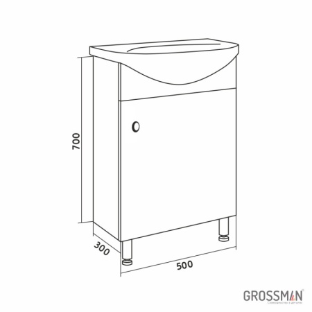 Комплект напольной мебели для ванной Grossman ЭКО-52 3 в 1 комбинированный