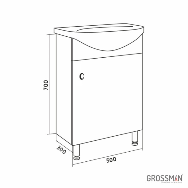 Комплект напольной мебели для ванной Grossman ЭКО-52 3 в 1 комбинированный