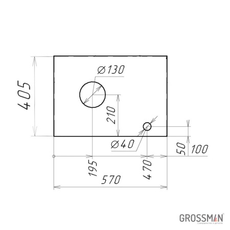 Столешница Grossman ФЛАЙ-60 см серая
