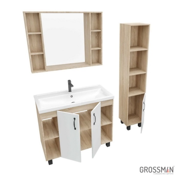 Зеркало Grossman ФЛАЙ-100 см дуб сонома