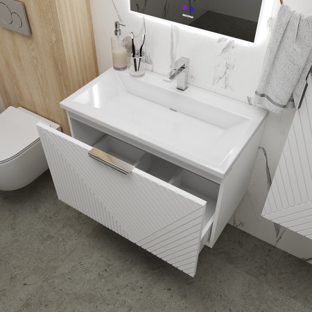 Тумба подвесная "БЛИСС-70 см" с 1 ящ. белая матовая (ум. Блисс-70 см.)