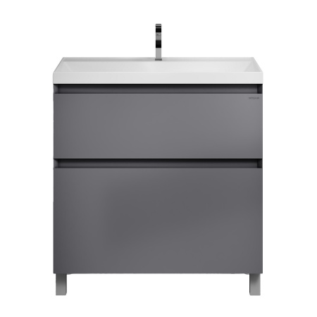 Тумба напольная "МЕРКАДО-80 см" с 2-я ящ. графит матовая (ум. Classica-80)