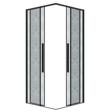 1/2 душевого ограждения Grossman Galaxy 1/2.K33.01.80L.21.02 (80*195) черный матовый,стекло шиншилла,1 место