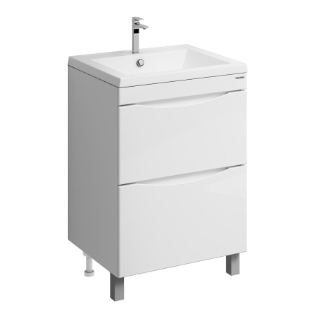 Тумба напольная "ВИСТА-58 см" с 2-я ящ. белый глянец (ум. Alice-58)