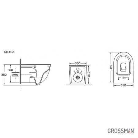 Унитаз подвесной Grossman GR-4455MS матовый
