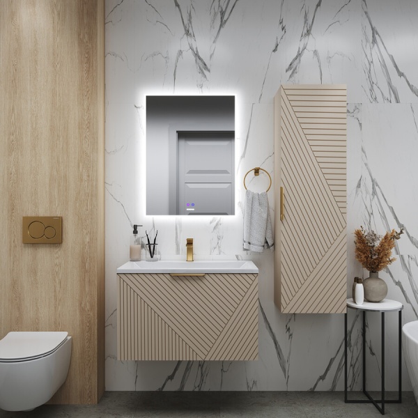 Тумба подвесная "БЛИСС-80 см" с 1 ящ. беж. матовая (ум. Блисс-80 см.)