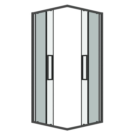 Душевое ограждение Grossman Cosmo 300.K33.02.8080.42.00 (80х80х195) квадрат,раздвижная,графит сатин,стекло прозрачное, 1 место