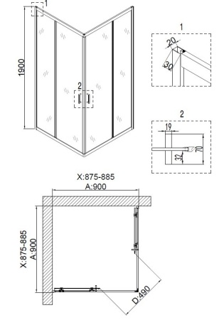 Душевой уголок Niagara NG 6609-08