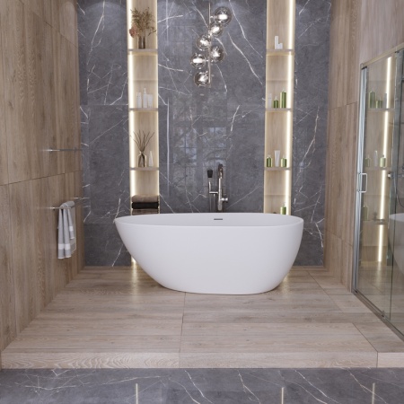 Ванна отдельностоящая Grossman Fly GR-1103M (160х80х60) цвет белый матовый,1 место