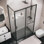 Душевое ограждение Grossman Style 100.K33.05.110.21.00-200.K33.05.100.21.00 (110х100х195) раздвижная,черный матовый,стекло прозрачное,2 места